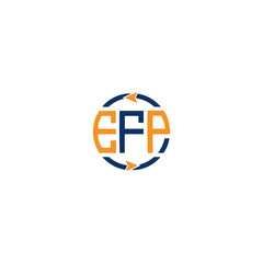 EFP logo. E F P design. White EFP letter. EFP, E F P letter logo design. Initial letter EFP linked circle uppercase monogram logo. E F P letter logo vector design.	

