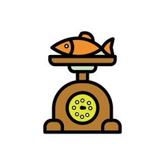 Fish Machine Scale Filled Outline Icon