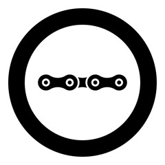 Chain bicycle link bike motorcycle two element icon in circle round black color vector illustration image solid outline style