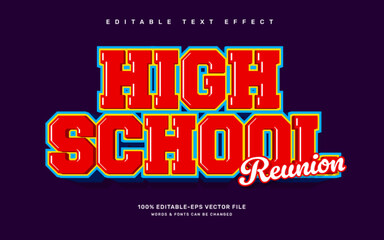 High school reunion editable text effect template