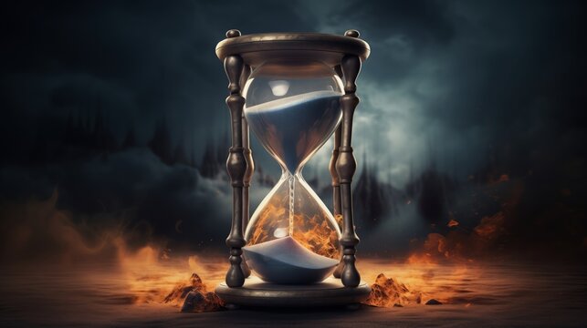 Hourglass. Time Passing Concept Abstract. Sand Clock Wallpaper.