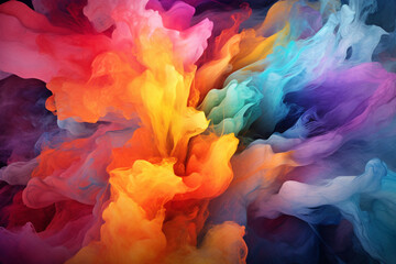 Obraz premium Colour Splash series. Background design of fractal paint and rich texture on the subject of imagination, creativity and art