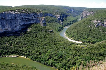 The gorges of Ardeche in the south East of France, in Europe