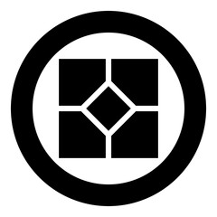 Ceramic tile paving slab icon in circle round black color vector illustration image solid outline style