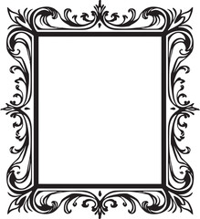 Ornamental Fusion Artistic Decorative Frame Vector in Black Futuristic Classicism Vector Black Frame Logo Icon Design