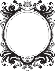 Elegant Precision Vector Black Frame Logo Icon Design Mystical Sophistication Artistic Decorative Frame Vector