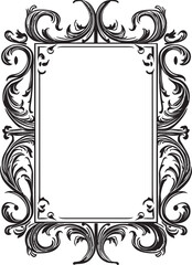 Minimalist Ornament Black Frame Icon in Vector Design Subtle Grandeur Artistic Decorative Frame in Vector Black