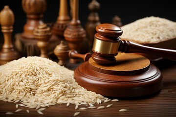 Grain of justice gavel hammer with good grain rice