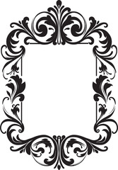 Organic Elegance Artistic Decorative Frame Vector in Black Futuristic Fusion Vector Black Frame Logo Icon Design
