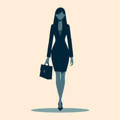 silhouette of a business person. flat and minimalist design
