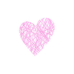 Doodle Hand Drawn love heart 