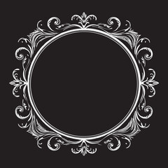 Mystical Sophistication Artistic Decorative Frame Vector Minimalist Ornament Black Frame Icon in Vector Design