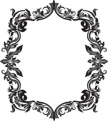 Subtle Grandeur Artistic Decorative Frame in Vector Black Edgy Elegance Vector Black Frame Logo Icon Design