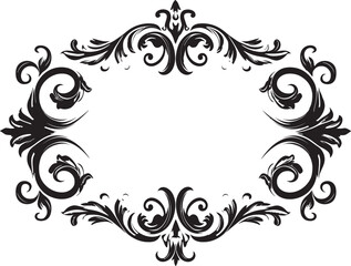 Fusion of Styles Black Frame Icon in Vector Design Harmonious Fusion Artistic Decorative Frame Vector Black