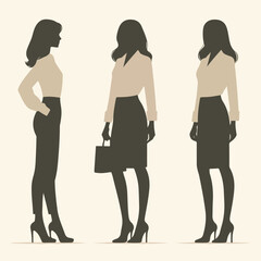 silhouette of a business person. flat and minimalist design