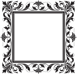 Contemporary Opulence Vector Black Frame Icon Design Ethereal Fusion Artistic Decorative Frame Vector Black