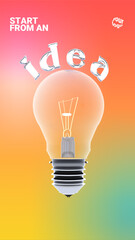 Bulb with a template background 