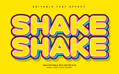 Shake shake editable text effect template