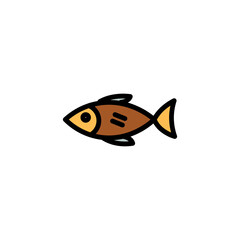 Fishing Fish Hook Filled Outline Icon