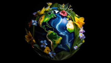 Whitened Freedom: Earth with Dutch Floral Logo