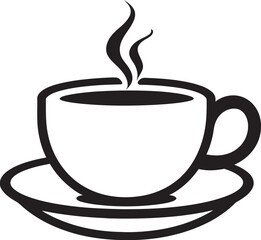 Artistic Sip Perfection Black Coffee Cup Vector Logo Caffeine Aura Charm Vector Black Logo Coffee Cup