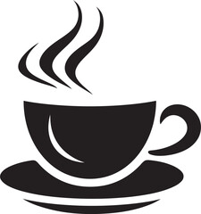 Sip and Savor Mastery Vector Coffee Cup in Black Icon Brewing Excellence Charm Black Vector Coffee Cup