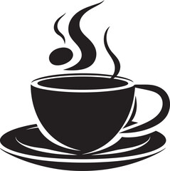 Brewing Excellence Charm Black Vector Coffee Cup Artistic Aroma Perfection Coffee Cup Black Logo Icon