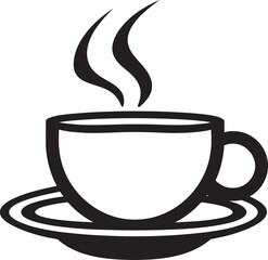 Brewing Excellence Aura Vector Black Icon Coffee Cup Artistic Aroma Perfection Black Coffee Cup Logo