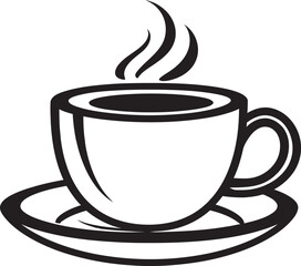 Artistic Aroma Perfection Black Coffee Cup Logo Savoring Simplicity Elegance Vector Black Coffee Cup