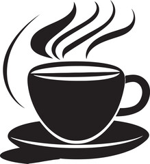 Steamy Elegance Aura Coffee Cup Icon Black Morning Brew Essence Vector Icon Black Coffee Cup
