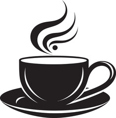 Morning Brew Essence Black Vector Icon Coffee Cup Elegant Espresso Charm Vector Coffee Cup Black Icon
