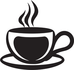 Sip and Savor Mastery Black Logo Vector Coffee Cup Brewing Excellence Aura Coffee Cup Black Icon Vector