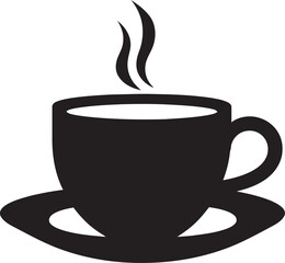 Artistic Aroma Perfection Vector Coffee Cup in Black Savoring Simplicity Elegance Black Coffee Cup Icon
