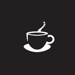 Morning Brew Essence Black Coffee Cup Vector Icon Elegant Espresso Charm Coffee Cup Black Vector