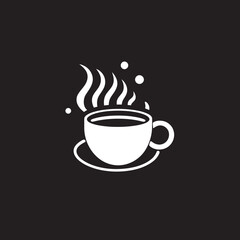 Morning Brew Charm Vector Black Icon Cup Elegant Espresso Black Vector Cup Logo