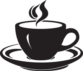 Elegant Espresso Black Vector Cup Logo Sip and Enjoy Black Icon Cup Vector