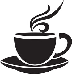 Sip and Savor Black Logo Vector Cup Brewing Excellence Black Cup Icon Vector