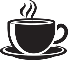 Artful Aroma Cup Vector in Black Logo Caffeine Harmony Black Icon Cup Vector