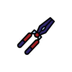 Fishing Pliers Tool Filled Outline Icon