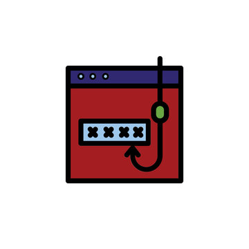 red browser phishing attack icon clip art preview