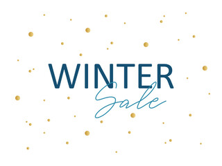 Winter sale banner on white background