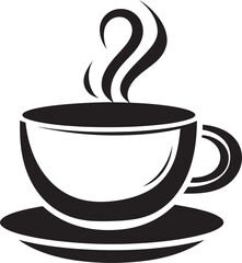 Sip and Savor Black Logo Icon of Coffee Cup Vector Brewing Excellence Coffee Cup Vector in Black Logo