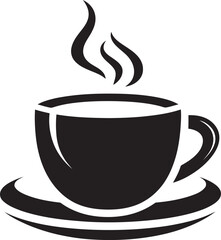 Obraz premium Brewing Tranquility Coffee Cup in Black Logo Espresso Artistry Black Vector Logo of Coffee Cup