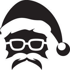 Frosty Claus Appeal Vector Black Logo Santa Chill Factor Santa Black Icon Design Vector