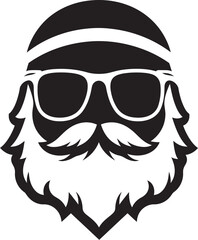 Frosty St. Nick Black Icon Design of Cool Santa Icy Santa Vibes Cool Vector Black Logo Icon