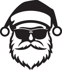 Arctic Santa Style Black Logo Icon of Cool Santa Slick Kris Kringle Cool Santa Vector in Black