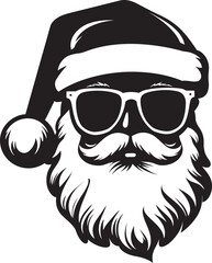Frosty Claus Appeal Vector Black Logo Santa Chill Factor Santa Black Icon Design Vector