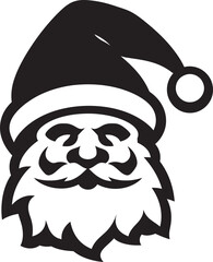 Icy Santa Style Black Icon of Cool Vector Polar Kris Kringle Cool Santa Logo in Black