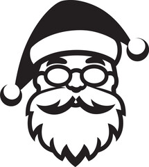 Slick Santa Style Vector Black Cool Santa Polar Claus Appeal Cool Black Santa Icon