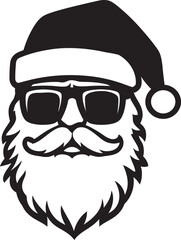 Chill Claus Vibe Cool Santa Vector Black Frosty St. Nick Style Black Icon Cool Santa